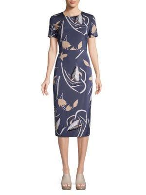 Diane Von Furstenberg Print Midi Sheath Dress