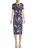 Diane Von Furstenberg Print Midi Sheath Dress