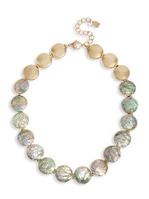 Robert Lee Morris Soho Mosaic Mixed Circle Collar Necklace