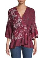 French Connection Floral Wrap Top