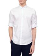 Calvin Klein Herringbone Slub Natural Stretch Roll-sleeve Shirt