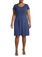 Michael Michael Kors Plus Dotted Cap-sleeve Dress