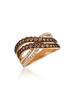 Le Vian 0.94tcw Diamonds And 14k Rose Gold Chocolatier Ring