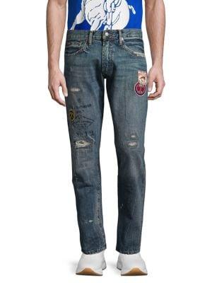 Polo Ralph Lauren Varick Distressed Slim Straight Jeans
