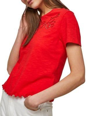 Miss Selfridge Crochet Cut-out Tee
