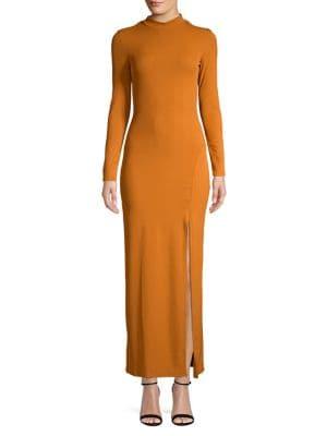 Miss Selfridge Rib-knit Split Maxi Dress