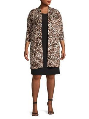 Eliza J Plus Cheetah-print Jacket