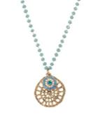 Lonna & Lilly Long Stone-chain Cutout Pendant Necklace