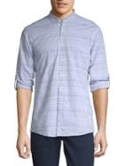 Strellson Mandarin-collar Tabbed Stripe Shirt