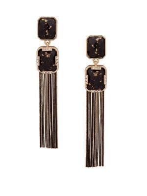 Anne Klein Crystals & Tassel Dangle Earrings