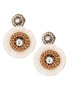 Design Lab Lord & Taylor Round Fringe Drop Earrings