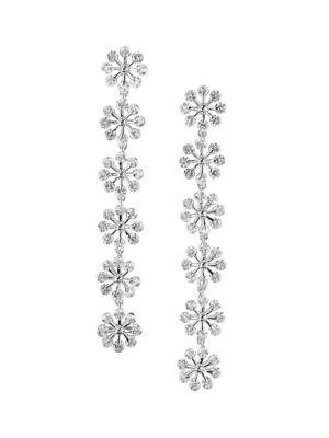 Cz By Kenneth Jay Lane Pave Crystal Flower Drop Earrings