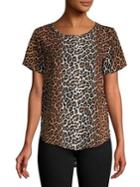 Premise Leopard Printed Short-sleeve Top