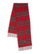 Polo Ralph Lauren Plaid Bear-embroidered Wool-blend Scarf