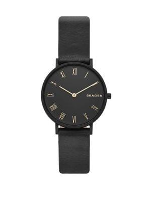 Skagen Hald Slim Stainless Steel & Leather-strap Watch