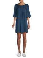 H Halston Flared Sleeve A-line Dress