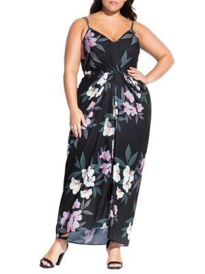 City Chic Plus Summer Orchid Maxi Dress