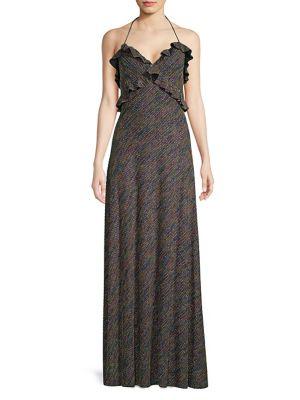 Jill By Jill Stuart Ruffled Metallic Gown