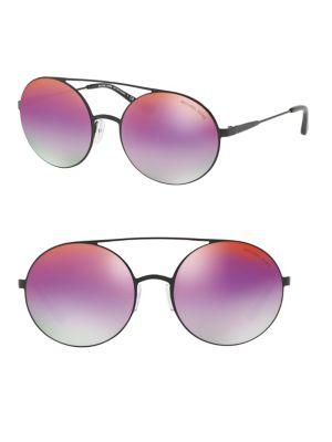 Michael Kors 55mm Cabo Mirrored Brow Bar Round Sunglasses