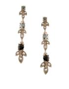 Marchesa Crystal Faceted Antiqued Drop Earrings