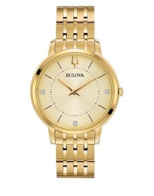 Bulova Classic Stainless Steel Yellow Goldtone Bracelet Watch