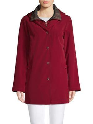 Gallery Petite Pleated Collar Raincoat