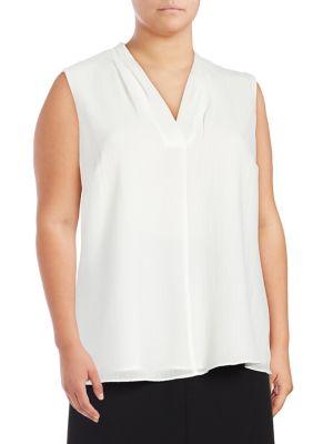 Calvin Klein Plus Sleeveless Chiffon Blouse