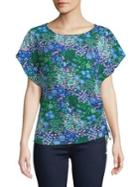 Michael Michael Kors Petite Paisley Remix Tied Flutter Top