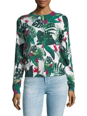 Lord & Taylor Floral Cotton Cardigan