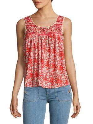 Free People Graphic Sleeveless Top