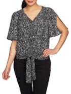Chaus Tie-front Triangle-print Blouse