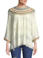 Free People Embroidered Pullover Sweater