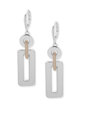 Ralph Lauren 12k Gold And Silver Double Drop Earrings