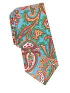 Tallia Orange Paisley-print Cotton Tie
