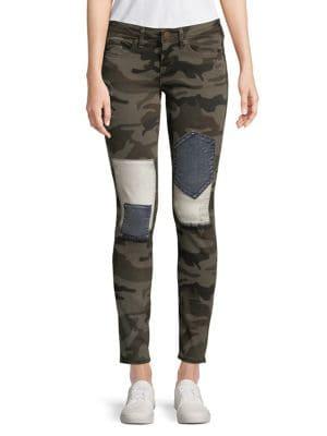 True Religion Halle Mid Rise Camo Skinny Jeans
