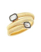 Vince Camuto Holiday Spiral Goldtone Glass Crystal Coil Bracelet
