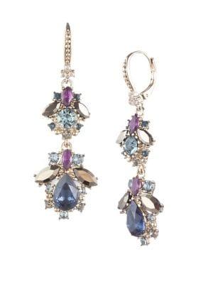 Marchesa Swarovski Crystal Cluster Double Drop Earrings