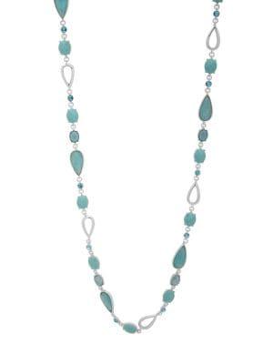 Anne Klein Silvertone And Multi-stone Strand Necklace