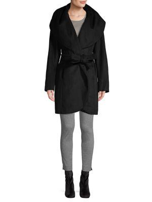 T Tahari Self-tie Wool-blend Coat