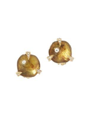 Vince Camuto Goldtone, Resin & Crystal Stud Earrings