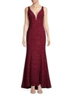 Xscape Long Glitter V-front Gown