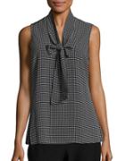 Michael Michael Kors Checked Tie-accented Top