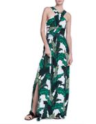 Tracy Reese Foliage-print Halter Dress