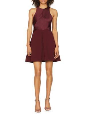 Halston Heritage Sleeveless Ribbed Fit-&-flare Dress
