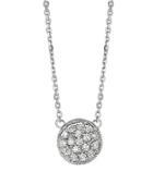 Morris & David 14k White Gold Diamond Circle Pendant Necklace, 0.36 Tcw