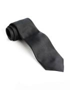 Black Brown Classic Fit Solid Silk Tie
