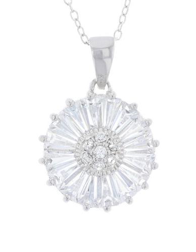 Lord & Taylor Cubic Zirconia And Sterling Silver Daisy Pendant Necklace