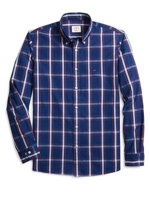 Brooks Brothers Red Fleece Broadcloth Yarn Dyed Cotton Button-down Shirt