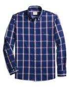 Brooks Brothers Red Fleece Broadcloth Yarn Dyed Cotton Button-down Shirt