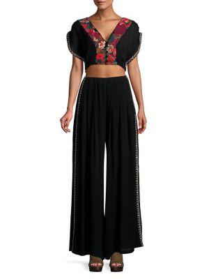 Free People Santoshi Two-piece Cropped Top & Wide-leg Pants Set